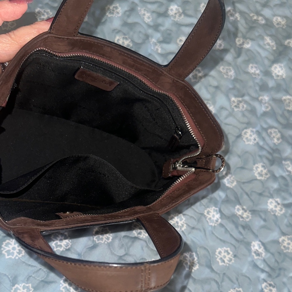 BVLGARI Women’s Brown Suede Leather Top-Handle Bag - Picture 4 of 10